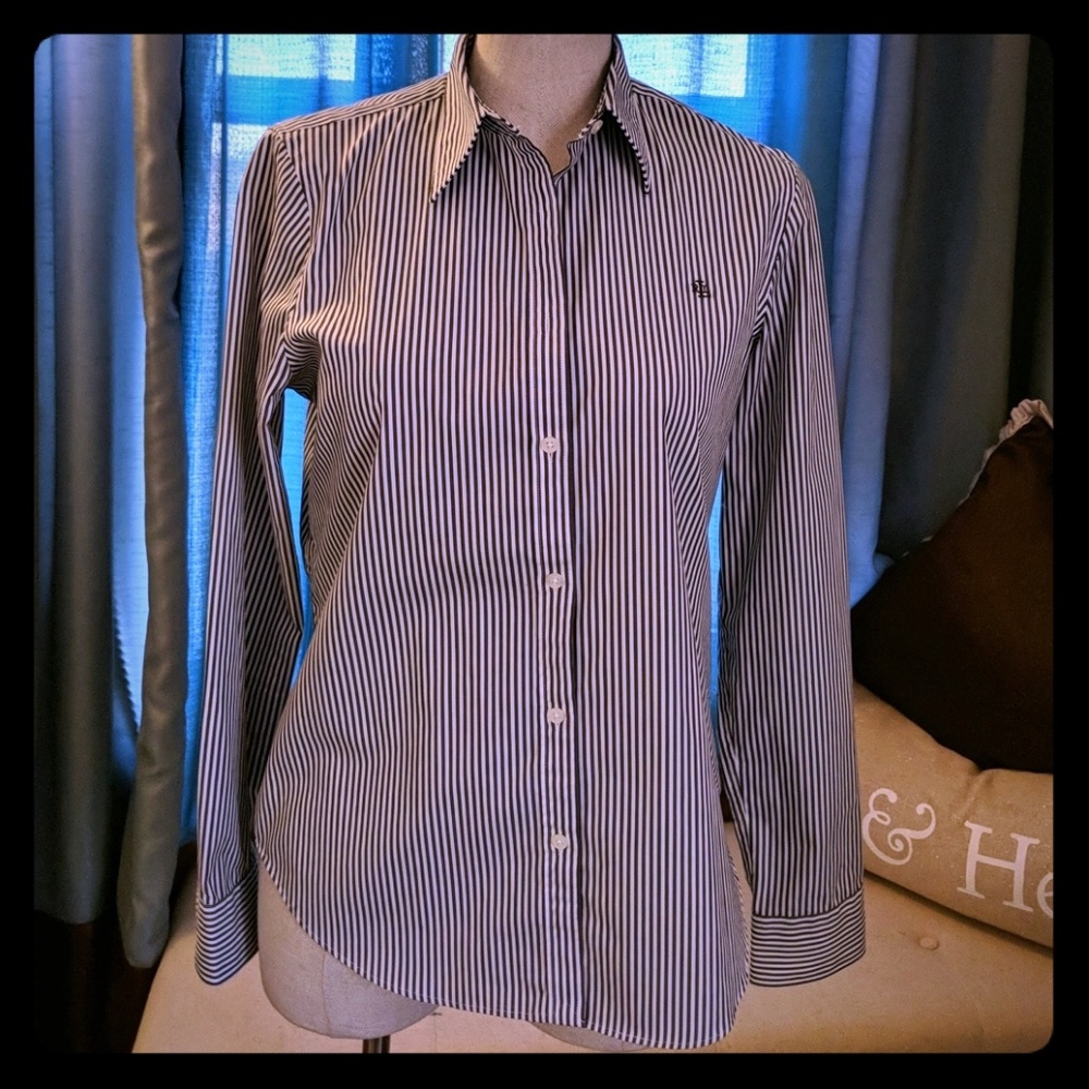 Ralph Lauren button-up dress shirt ladies Blouse M